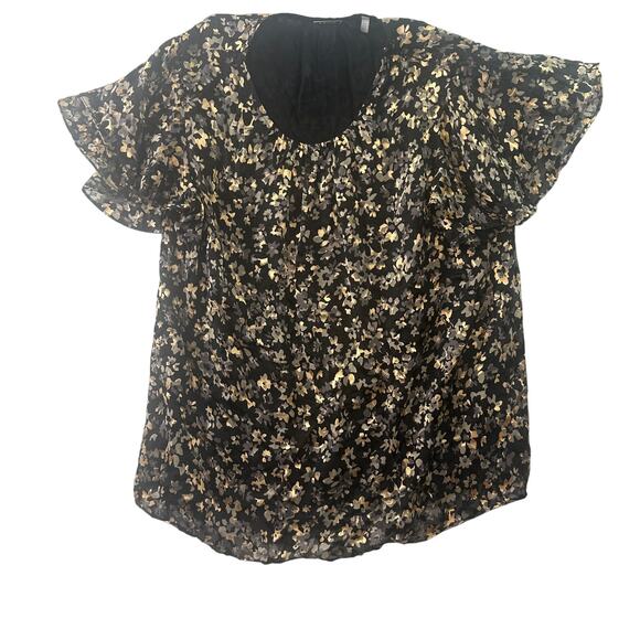 Elie Tahari Meadow Print Silk Blouse • Meadow Floral • Size L - Picture 1 of 7